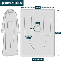 Sherpa Fleece Blanket with Sleeves Women Men Adult, Wearable Blanket Warm Soft Plush Thick, Snuggle Pocket Sleeved TV Throw Wrap, Cozy Ideas Mom Wife, Teal Blue