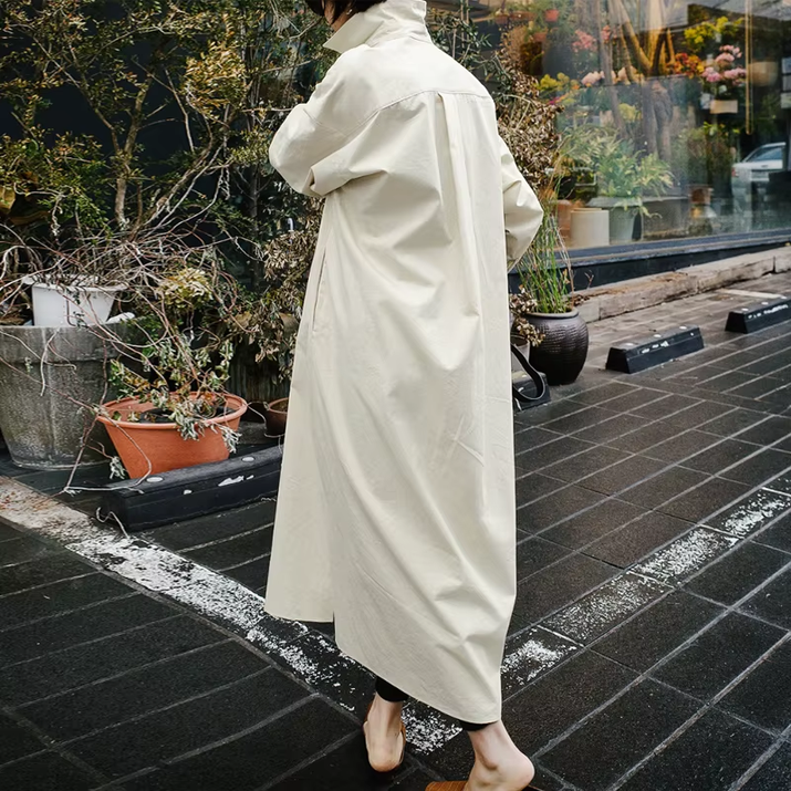 Autumn New Shirt Dresses 2025 Casual Korean Turn-Down Collar Loose Solid Color Bandage Pockets Women Dress