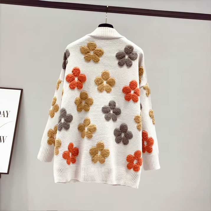 2023 Spring and Autumn Fashion New Women'S Knitted Long-Sleeved V-Neck Sweater Cardigan Jacket Women Loose Western Style