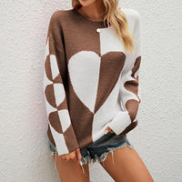 Long Sleeve Love Pattern Sweater European and American