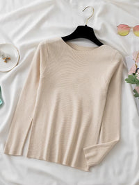 Women Sweaters Slim Knitted Pullovers High Quality Simplicity Warm Sweater Female O-Neck Basic Solid Casual Top