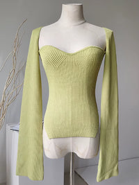 2024 New Autumn and Fit Fashion Women Clothes Cashmere Sqaure Collar Full Sleeves Elastic High Waist Sexy Pullover WK080