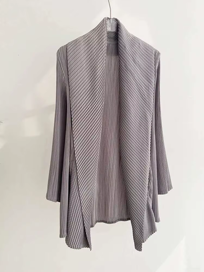 Short Pleated Trench Top Women 2025 Spring New Versatile Solid Color Loose Cardigan Fashion Coat Women'S Fashion 2C788