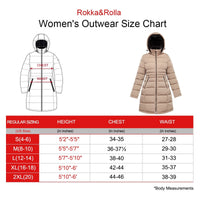 Women'S Heavy Long Winter Coat with Fleece Hood Parka Jacket