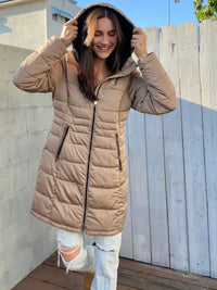 Women'S Heavy Long Winter Coat with Fleece Hood Parka Jacket