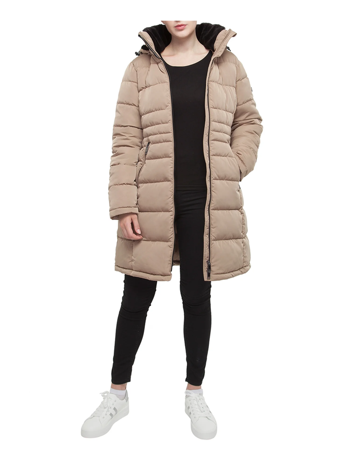Women'S Heavy Long Winter Coat with Fleece Hood Parka Jacket
