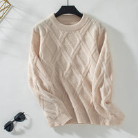 Diamond Pullover Women'S Loose round Neck