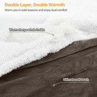 Sherpa Wearable Blanket with Sleeves Arms, Comfy Sleeved TV Wrap Blanket, Large Snuggly Throw for Women and Men, Gift for Her