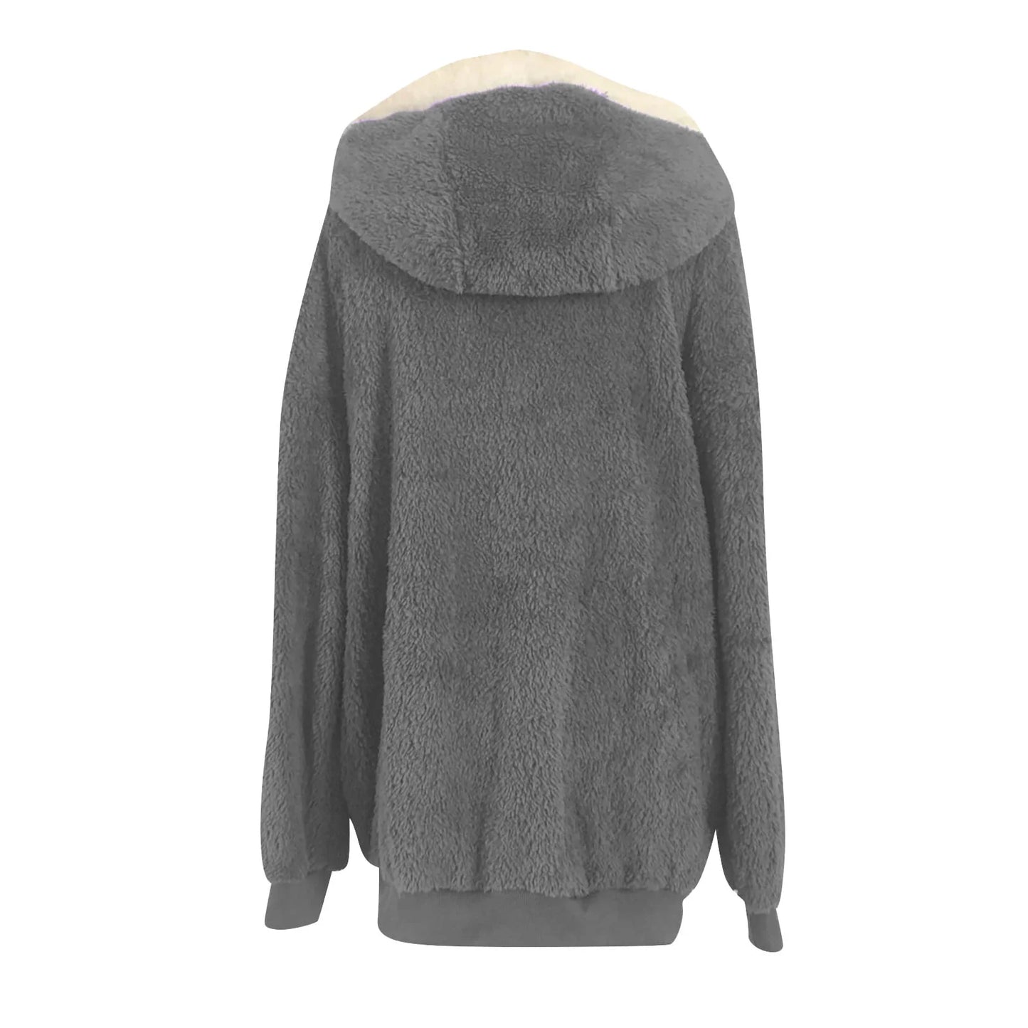 Winter Coats for Women  Womens Warm Thick Faux Plush Coat, Outdoor plus Size Thicken Hooded Jacket, Winter Zipper Overcoat Outerwear Dark Gray 4XL
