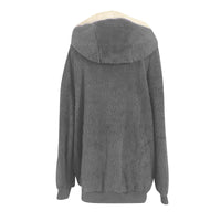 Winter Coats for Women  Womens Warm Thick Faux Plush Coat, Outdoor plus Size Thicken Hooded Jacket, Winter Zipper Overcoat Outerwear Dark Gray 4XL