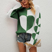 Long Sleeve Love Pattern Sweater European and American