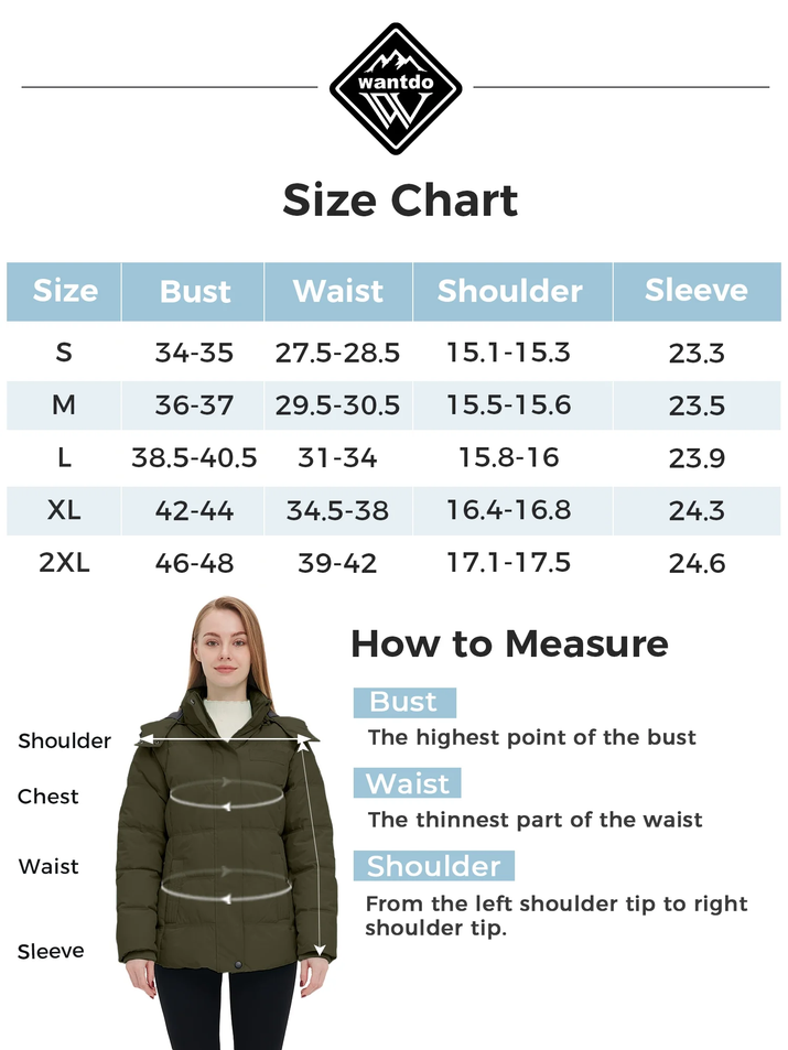 Women'S Winter Coat Quilted Puffy Coats Puffer Jacket Parka with Hood Army Green L