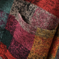 Women'S Hooded Long Cardigan Casual Plaid Long Sleeve Jacket Gradient Color Knitting Coats with Pocket Casual Knitted Outwears