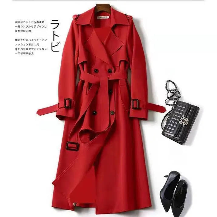 Autumn Winter Long Sleeve Trench Coat for Women 2024 Fashion Loose Office Lady Long Outerwears Jacket Coats Female Clothing