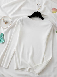 Women Sweaters Slim Knitted Pullovers High Quality Simplicity Warm Sweater Female O-Neck Basic Solid Casual Top
