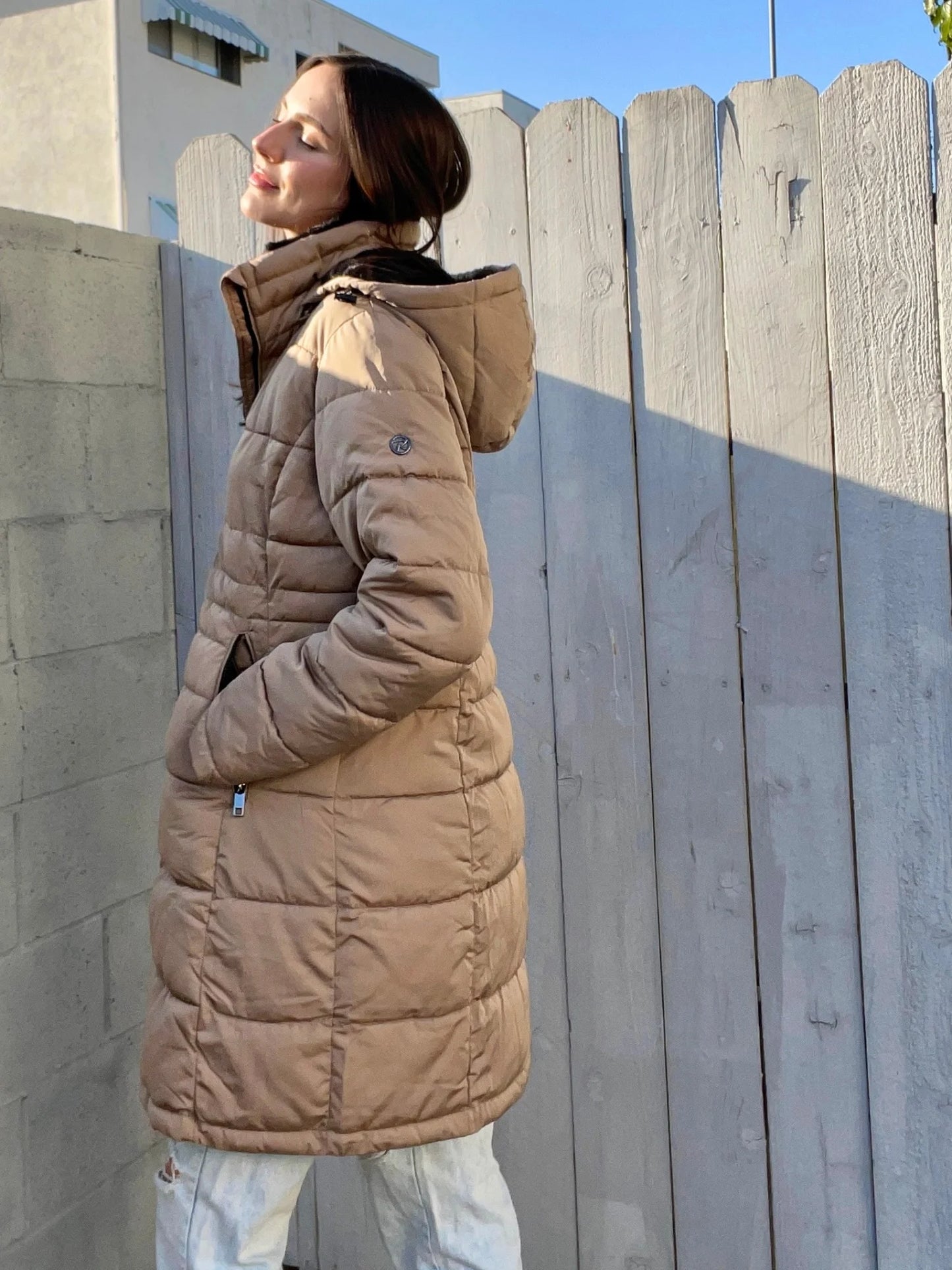 Women'S Heavy Long Winter Coat with Fleece Hood Parka Jacket