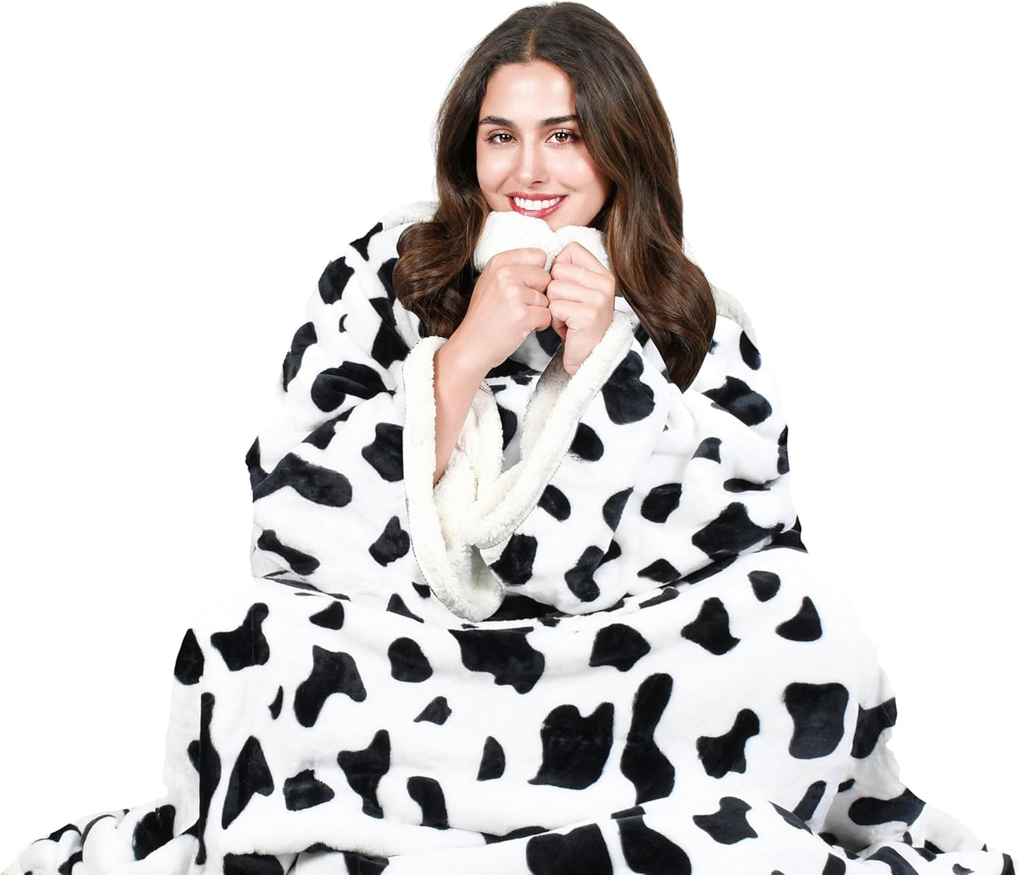 Sherpa Wearable Blanket with Sleeves, Full Body Throw Reading Wrap TV Blankets