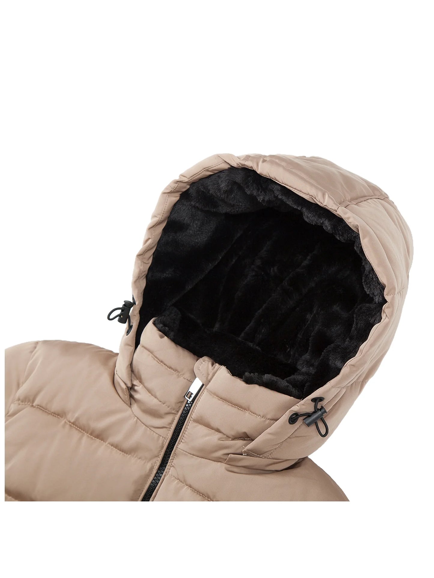 Women'S Heavy Long Winter Coat with Fleece Hood Parka Jacket