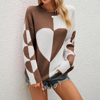 Long Sleeve Love Pattern Sweater European and American