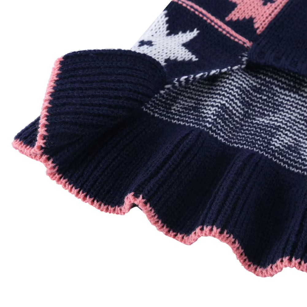 Warm Pet Dog Dresses for Small Dogs Sweater Puppy Cat Dress Shih Tzu Dachshund Clothes Pets Clothing Skirt Roupa Cachorro