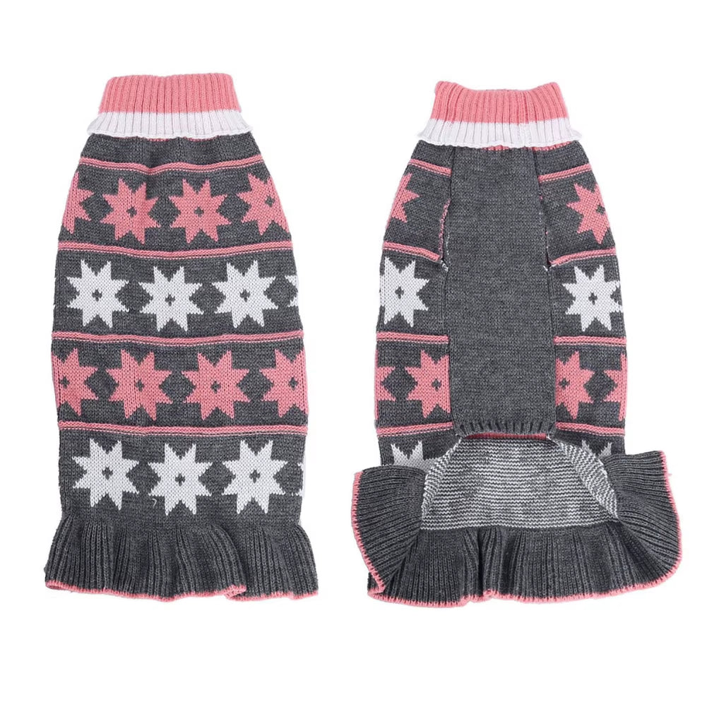 Warm Pet Dog Dresses for Small Dogs Sweater Puppy Cat Dress Shih Tzu Dachshund Clothes Pets Clothing Skirt Roupa Cachorro
