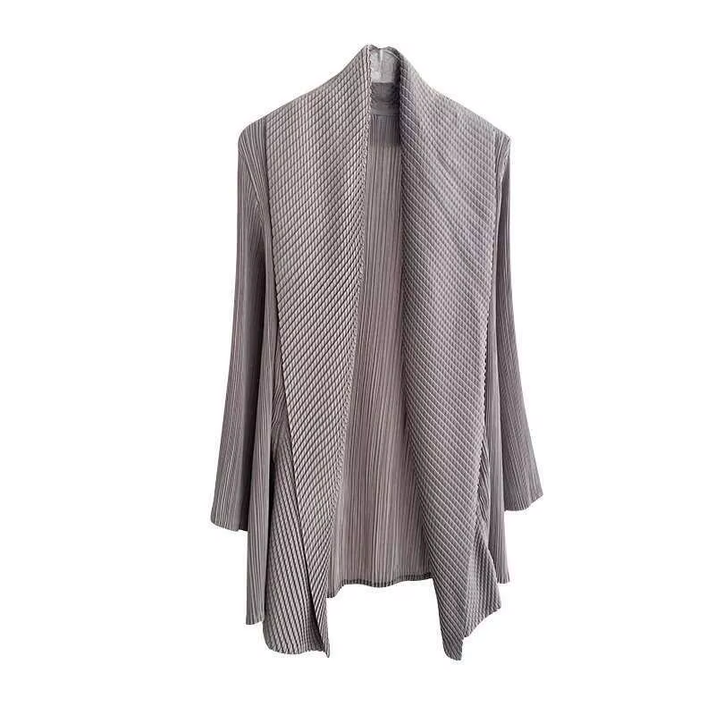 Short Pleated Trench Top Women 2025 Spring New Versatile Solid Color Loose Cardigan Fashion Coat Women'S Fashion 2C788