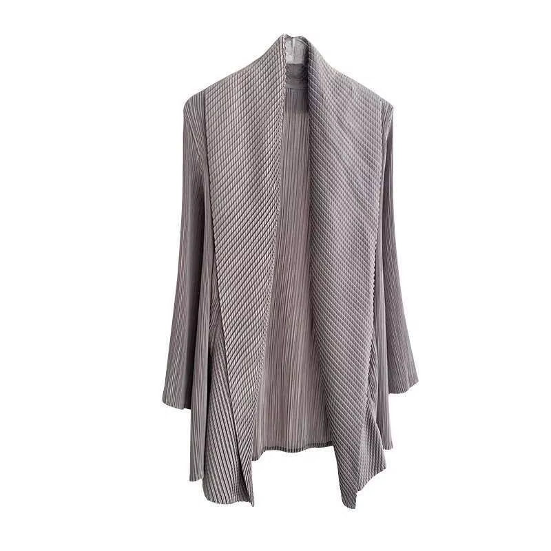 Short Pleated Trench Top Women 2025 Spring New Versatile Solid Color Loose Cardigan Fashion Coat Women'S Fashion 2C788