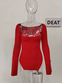 2024 New Autumn and Fit Fashion Women Clothes Cashmere Sqaure Collar Full Sleeves Elastic High Waist Sexy Pullover WK080